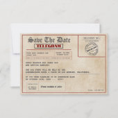 Editable Photo Rustic old fashioned wedding Save The Date (Voorkant)