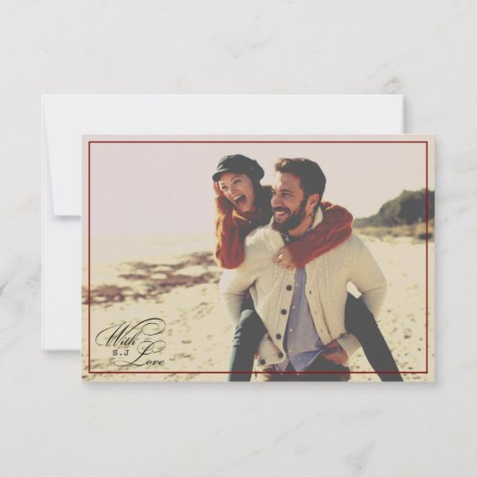 Editable Photo Rustic old fashioned wedding Save The Date (Achterkant)