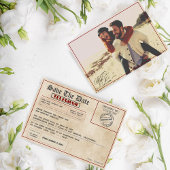 Editable Photo Rustic old fashioned wedding Save The Date