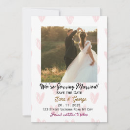 Editable Photo Save the Date Wedding Invitation Kaart