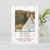 Editable Photo Save the Date Wedding Invitation Kaart (Staand voorkant)