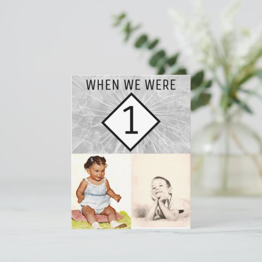 Editable Photo Table Numbers toen we nog jonger wa Kaart (Staand voorkant)