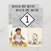 Editable Photo Table Numbers toen we nog jonger wa Kaart (Voorkant / Achterkant)