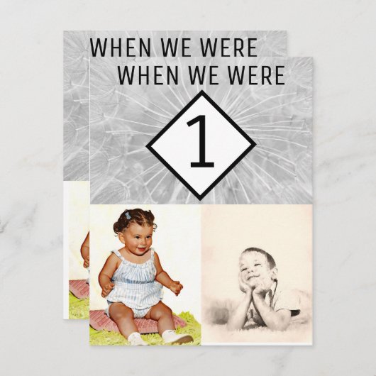 Editable Photo Table Numbers toen we nog jonger wa Kaart (Voorkant / Achterkant)