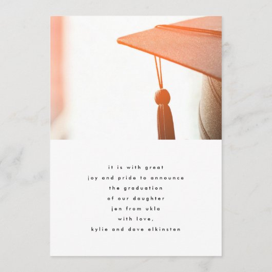 Editable Photo Template University Afstuderen Aankondiging (Achterkant)