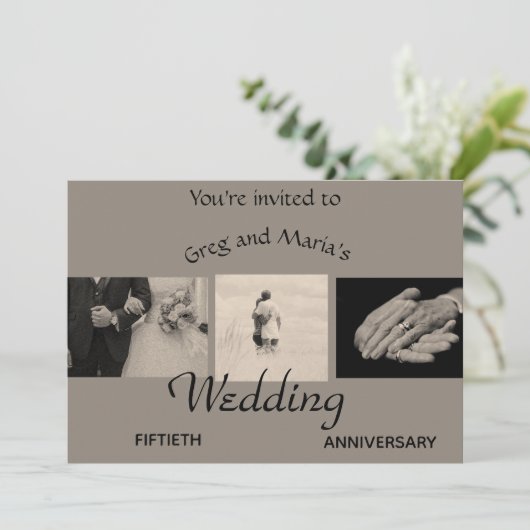 Editable Photo Wedding Jubileum Kaart (Staand voorkant)