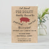 Editable Pig Roast Invitation Kaart (Staand voorkant)