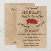 Editable Pig Roast Invitation Kaart (Voorkant / Achterkant)
