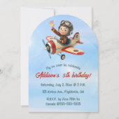 Editable Pilot and Plane Birthday Kaart (Voorkant)