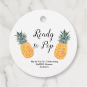 EDITABLE Pineappelthema Baby shower labels (Voorkant)