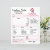 Editable Pink Cake Order Form Template for Bakers (Staand voorkant)