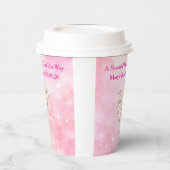 Editable Pink Chinoiserie Baby Shower Tableware Papieren Bekers (Links)