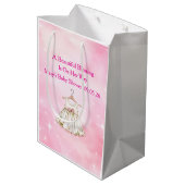 Editable Pink Chinoiserie Gift Bags Medium Cadeauzakje (Achterkant Gekanteld)