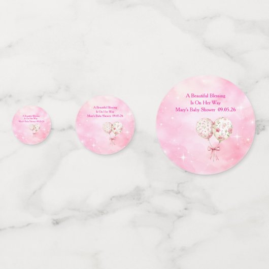 Editable Pink Chinoiserie Table Confetti (Voorkanten)