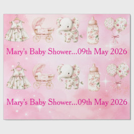 Editable Pink Chinoiserie Wrapping Paper Cadeaupapier