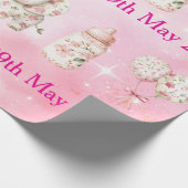 Editable Pink Chinoiserie Wrapping Paper Cadeaupapier (Hoek)