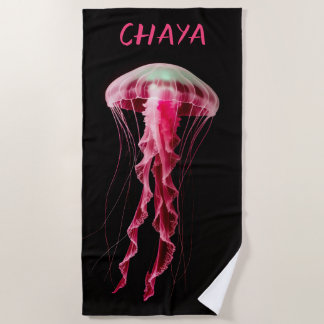 Editable Pink Jellyfish Strandlaken