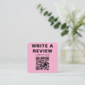 Editable Pink Logo Thank You Note Card Informatiekaartje (Staand voorkant)