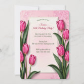 Editable Pink Tulips Kaart (Voorkant)