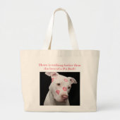 Editable Pitbull Lover Grote Tote Bag (Voorkant)