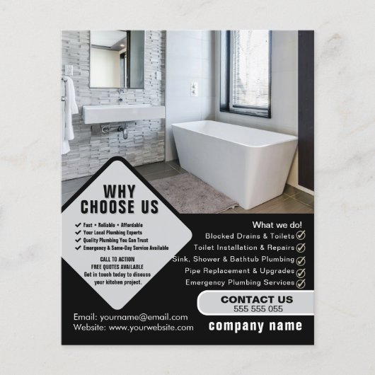 Editable Plumber Flyer Template | Plumbing Service (Voorkant)
