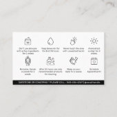 Editable PMU Brow Eyebrows Microblading Aftercare  Visitekaartje (Achterkant)