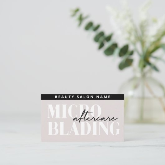 Editable PMU Brow Eyebrows Microblading Aftercare Visitekaartje (Staand voorkant)