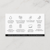 Editable PMU Brow Eyebrows Microblading Aftercare  Visitekaartje (Achterkant)