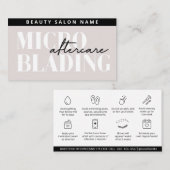 Editable PMU Brow Eyebrows Microblading Aftercare  Visitekaartje (Voorkant / Achterkant)