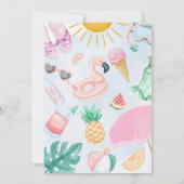 Editable Pool Party Invitation Summer Girl Birthda Kaart (Achterkant)