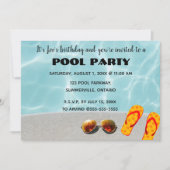 Editable Poolside Birthday Party Invitation Kaart (Voorkant)