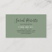 Editable professionele monogram naam groen visitekaartje (Achterkant)