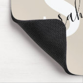 Editable professionele monogram name beige muismat (Hoek)