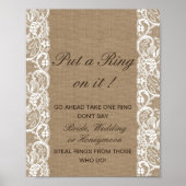 Editable Put a Ring on it Bridal Shower Game Poste Poster (Voorkant)