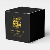 Editable QR Code & Text Template | Black & Gold Bedankdoosjes (Voorkant Zijde)
