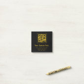 Editable QR Code & Text Template | Black & Gold Post-it® Notes (Op bureau)