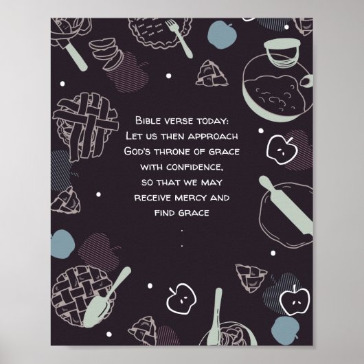 Editable Quotes Baking Apple pie cartoon Poster (Voorkant)