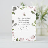 Editable Quotes with floral art white ver Bedankkaart (Staand voorkant)