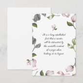 Editable Quotes with floral art white ver Bedankkaart (Voorkant / Achterkant)