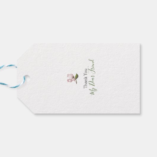 Editable Quotes with floral art white ver Cadeaulabel (Achterkant Horizontaal)