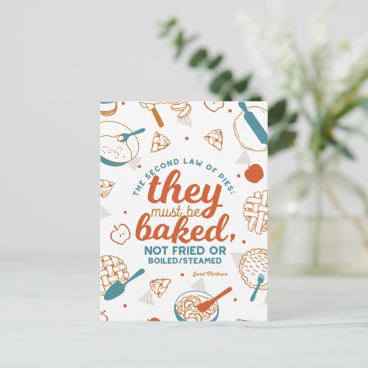 Editable Quottes Apple Pie Design Briefkaart (Staand voorkant)
