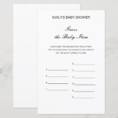 Editable raad het Baby Baby shower Game (Voorkant / Achterkant)