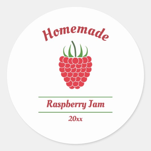 Editable Raspberry Jam Label Sticker (Voorkant)