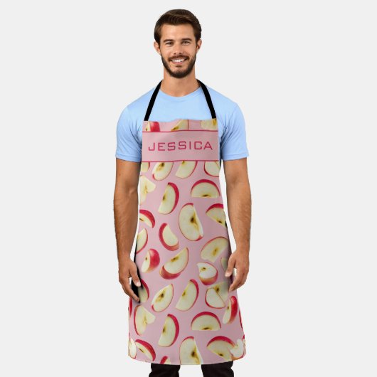 Editable Red Apple Slice Pattern Custom Schort (Gedragen)