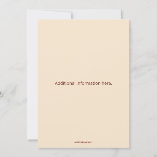 Editable Red Autumn Flowers Engagement Kaart (Achterkant)