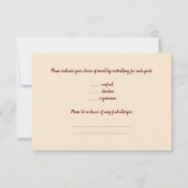 Editable Red Autumn Flowers RSVP Card Kaartje (Achterkant)