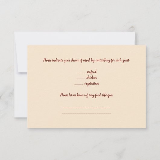 Editable Red Autumn Flowers RSVP Card Kaartje (Achterkant)