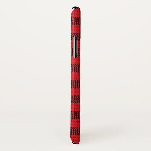 EDITABLE Red & Black Buffalo Plaid Monogrammed Case-Mate iPhone Case (Achterkant / rechts)