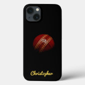 Editable Red Cricket Ball with Name iPhone13 Hoesj Case-Mate iPhone Case (Achterkant)