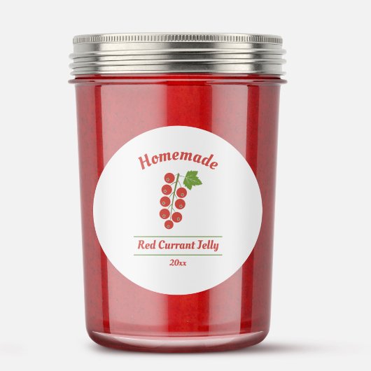 Editable Red Currant Jelly Label Sticker
